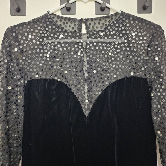 Vintage Christian Dior Robes du Soir Embellished Velvet Evening Black Dress Sz 6 - Picture 2 of 14